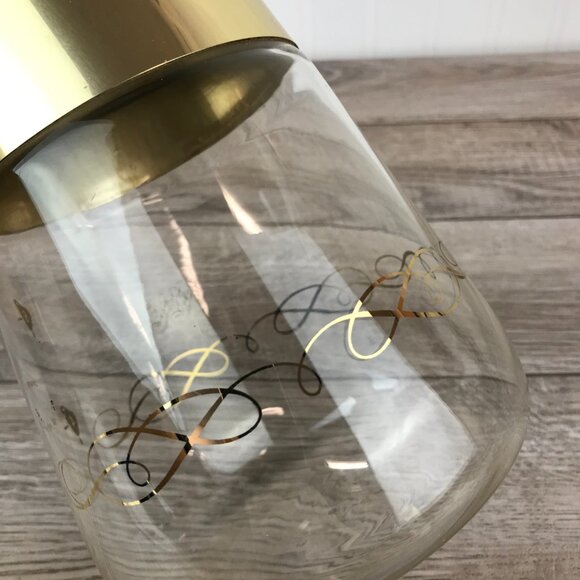 Vintage Pyrex Glass Coffee Carafe with Mid-Century Modern Gold Scroll Pattern - Picture 5 of 10